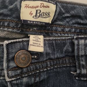 Heritage Denim by Bass Women's Straight Leg Blue Low Rise Cotton Jeans Size 10